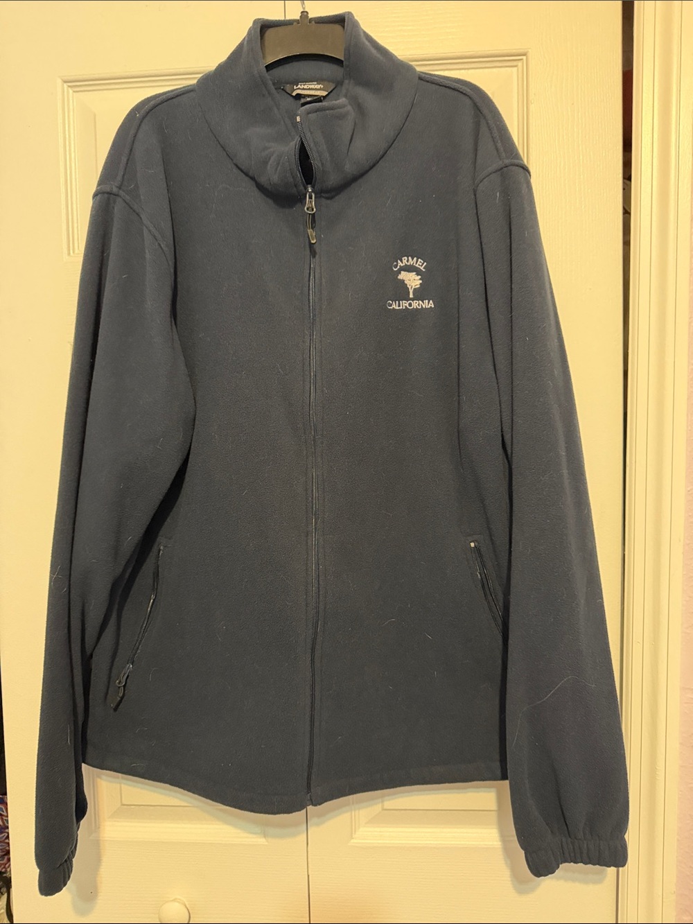 Men's Navy Full‑Zip Lightweight Jacket with Embroidered Logo